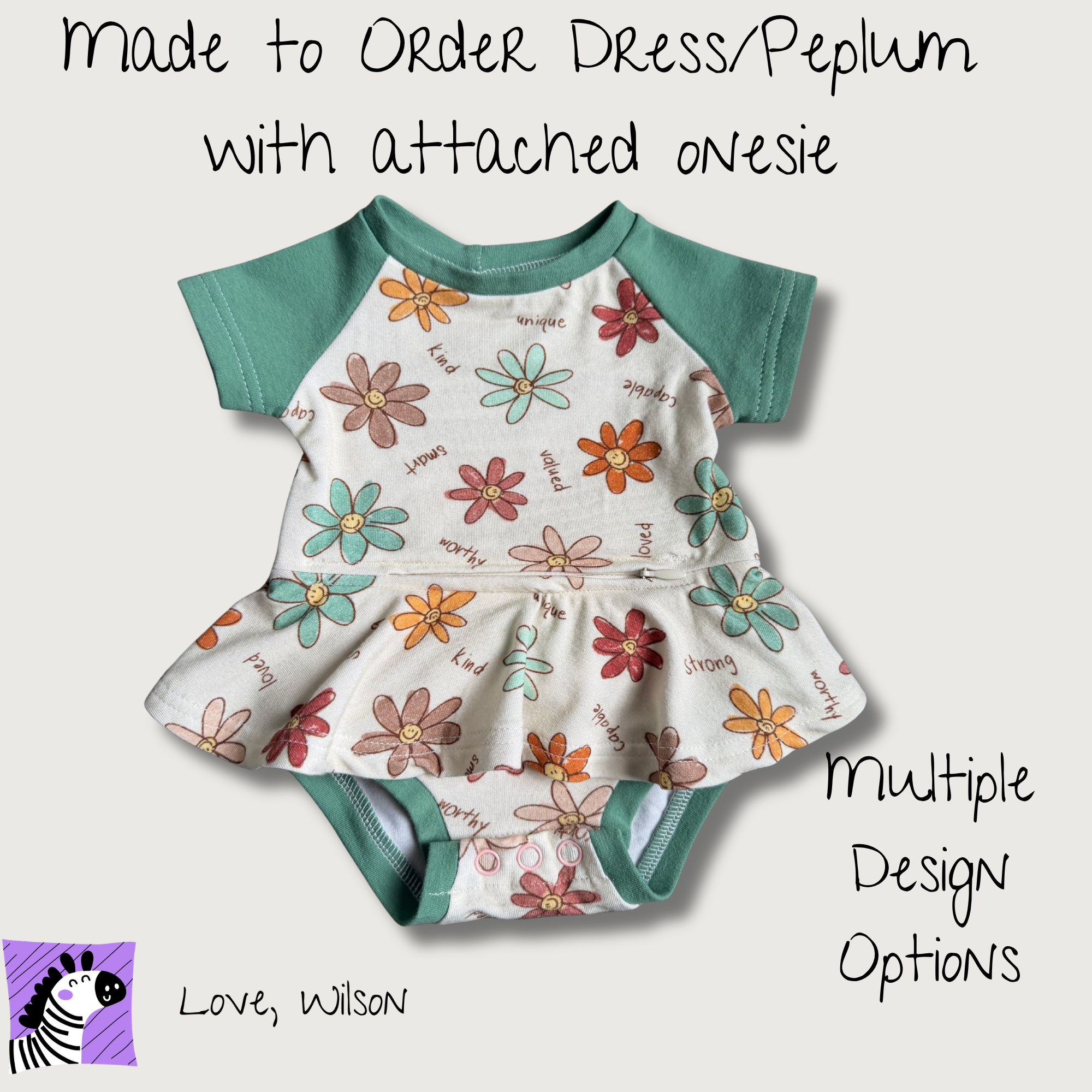 Fall Baby Onesie Dress or Peplum Skirt