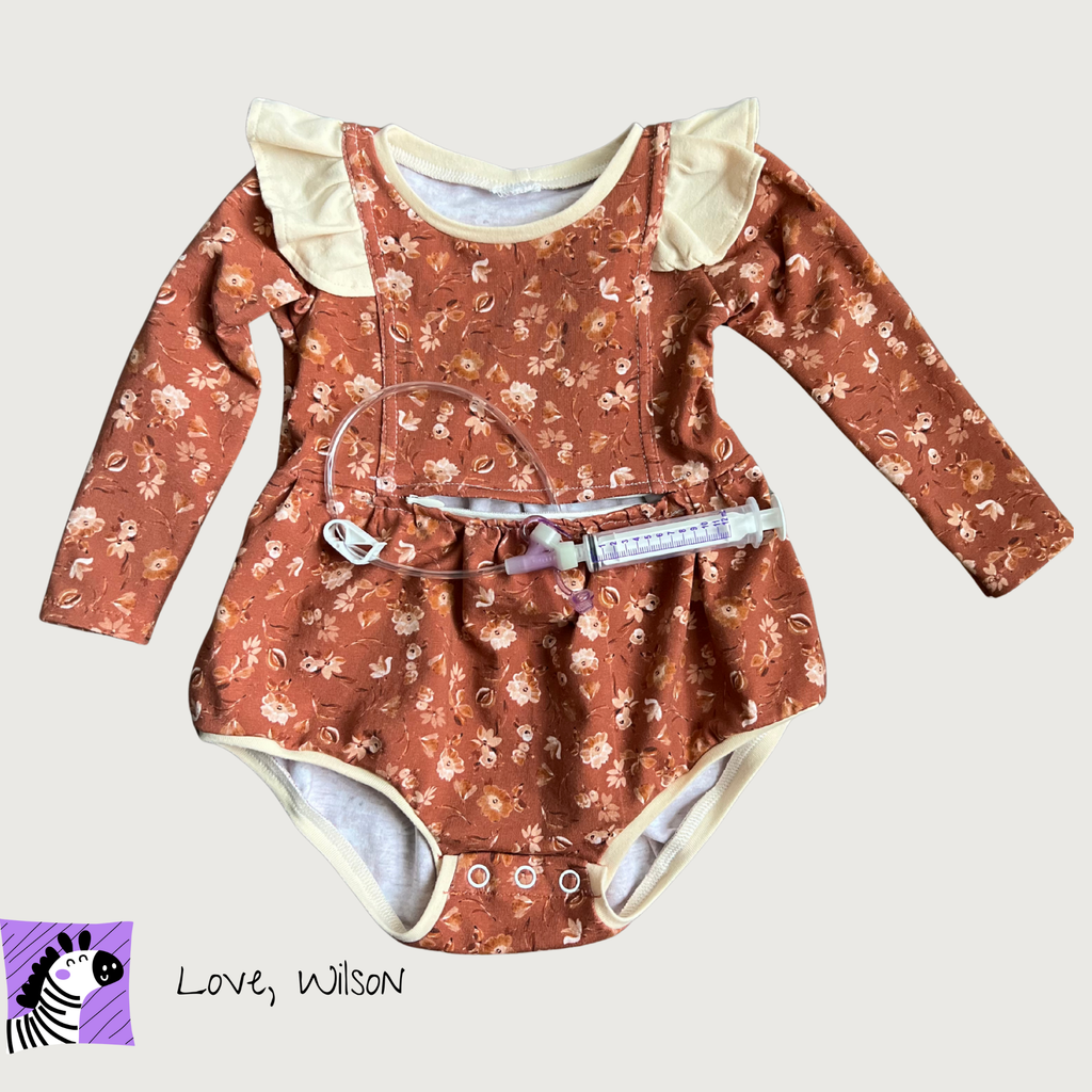 Autumn Garden - G-Tube Accessible Bubble Romper