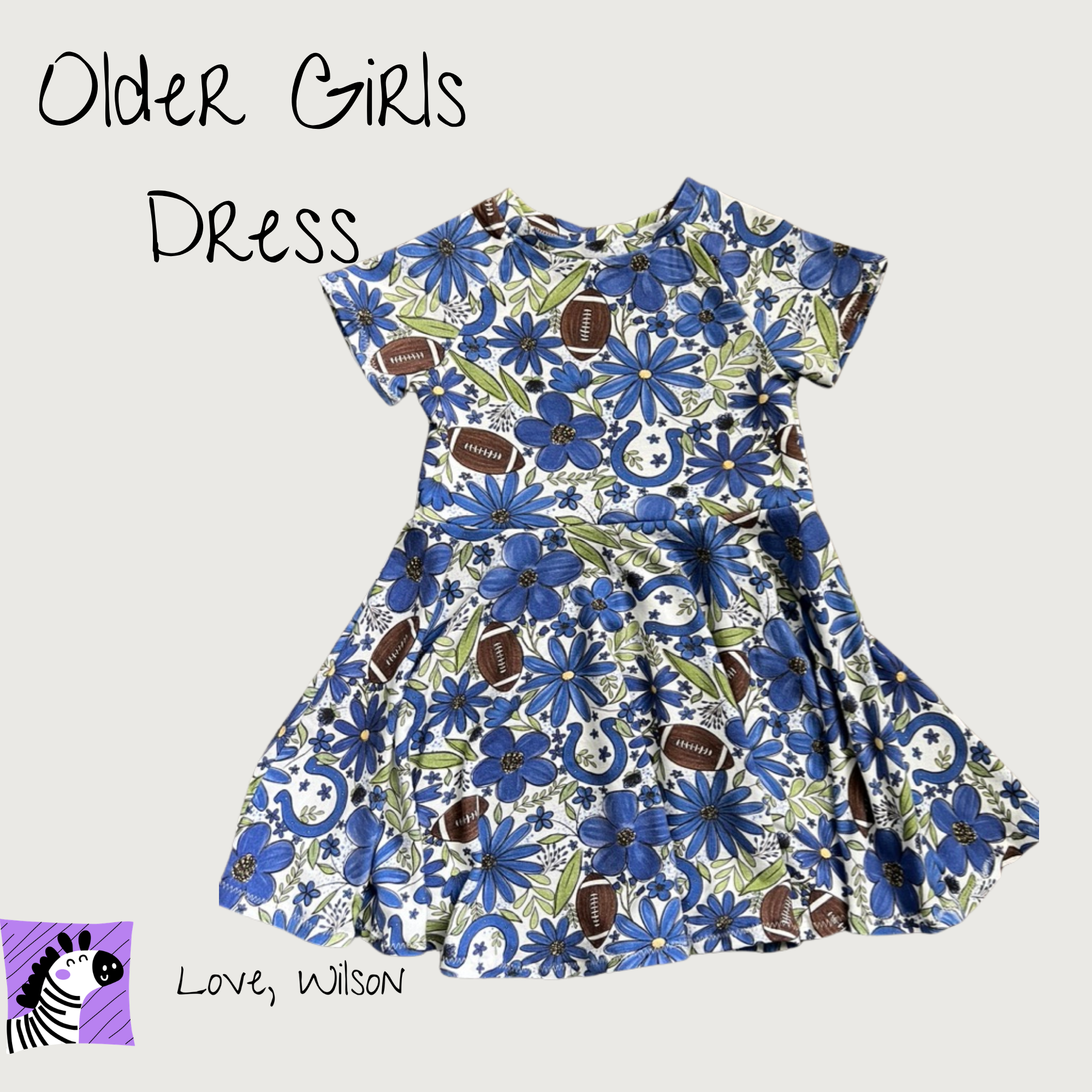 Game Day Girls' Basic Dress (5T+) (Pre-Order)