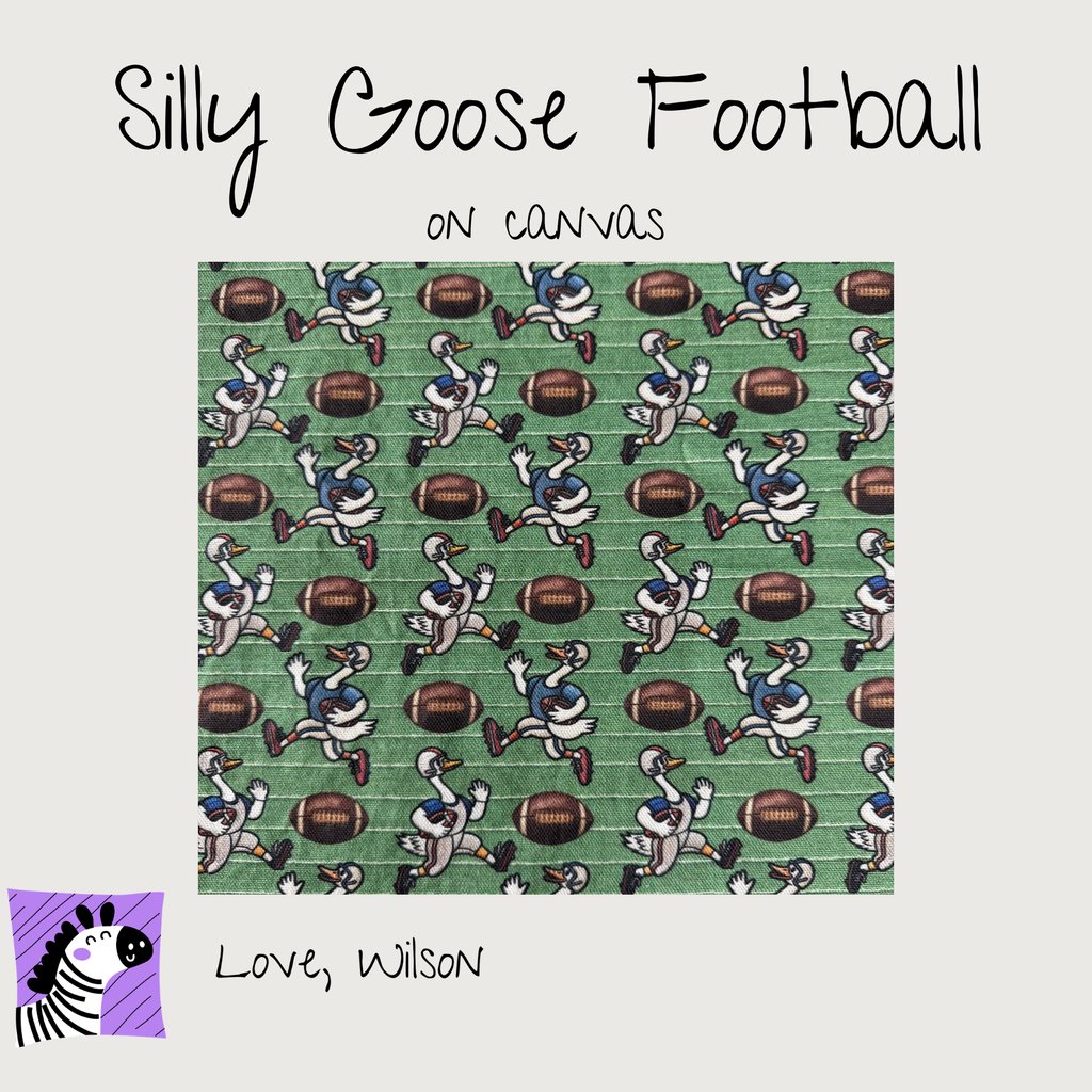 Silly Goose Football Canvas Booties - Size A-H