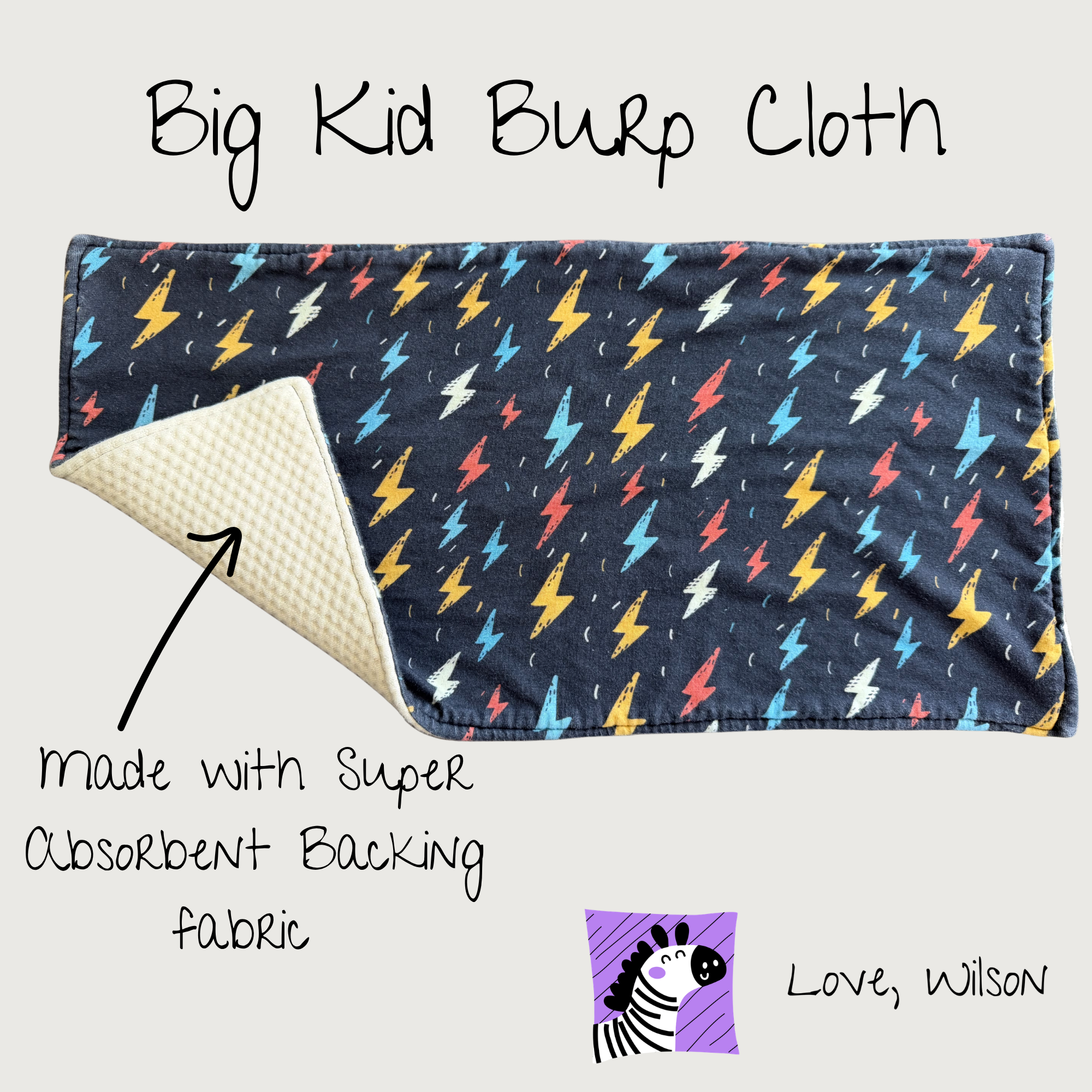 Big Kid Burp Cloth – Extra Absorbent Drool Cloth for Older Kids