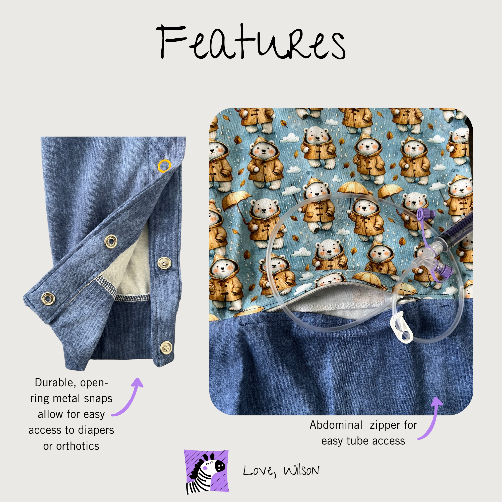 Little Monsters - G-Tube Accessible Romper