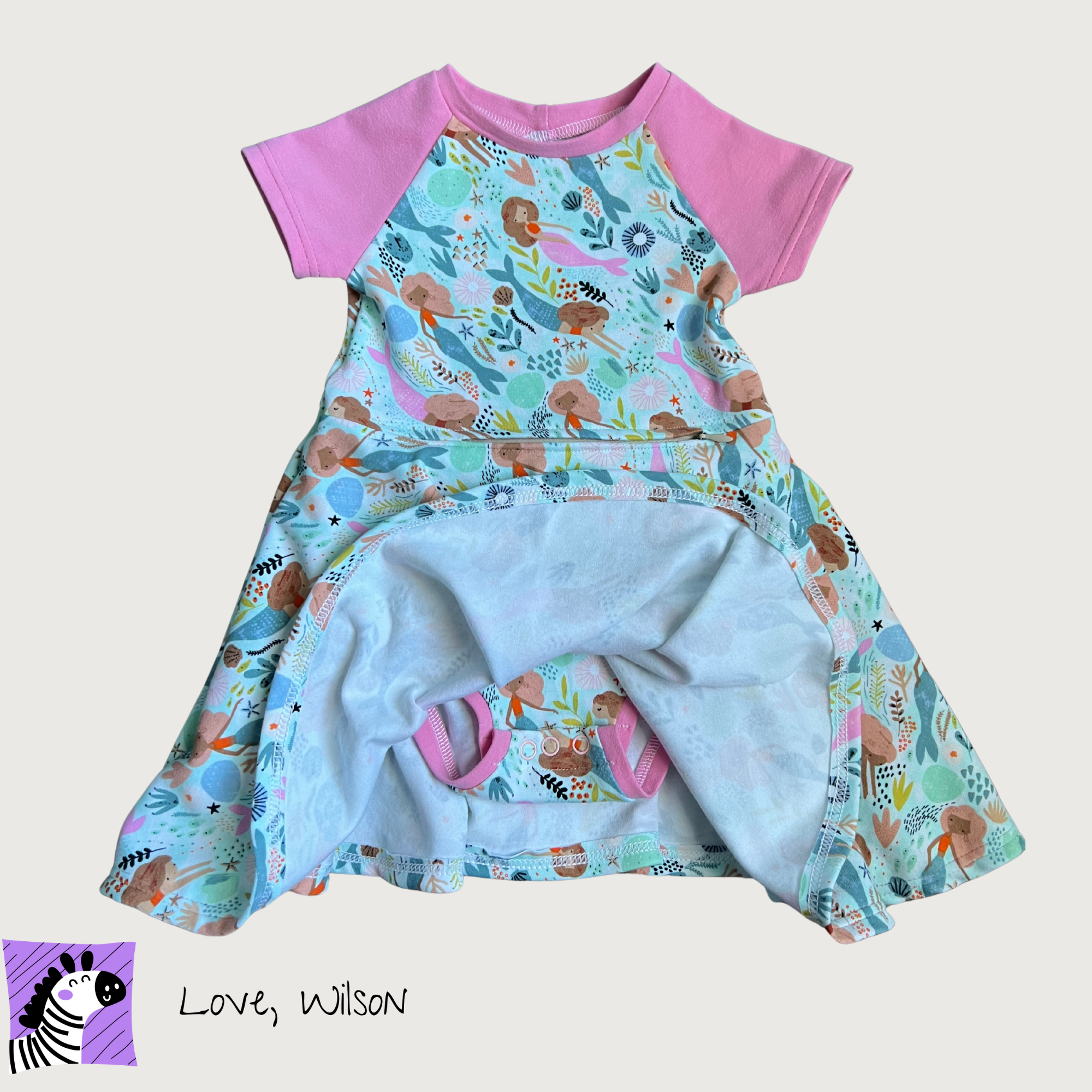 Mermaids - G-Tube Accessible Dress with Attached Onesie