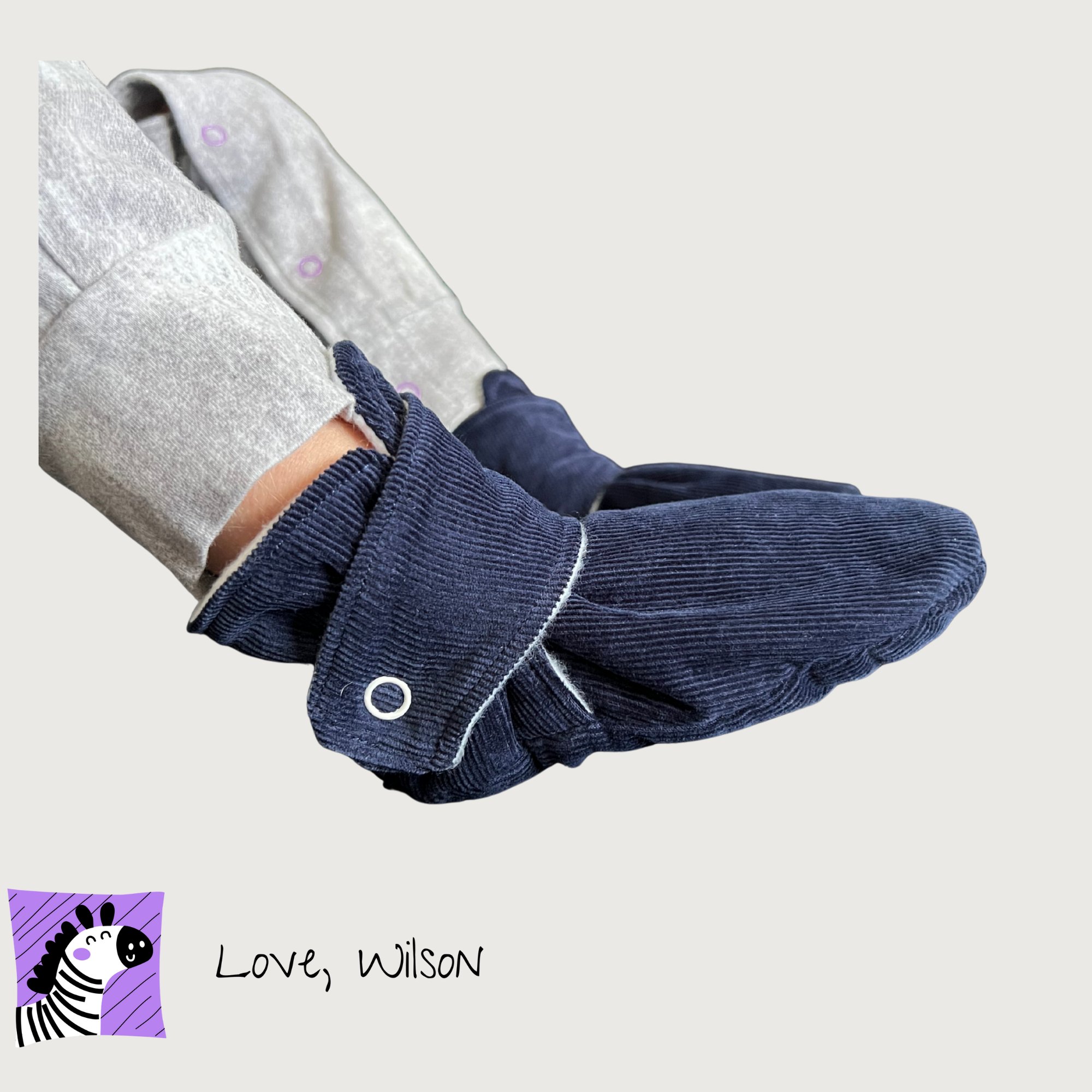 Navy Corduroy Booties - Size A-H