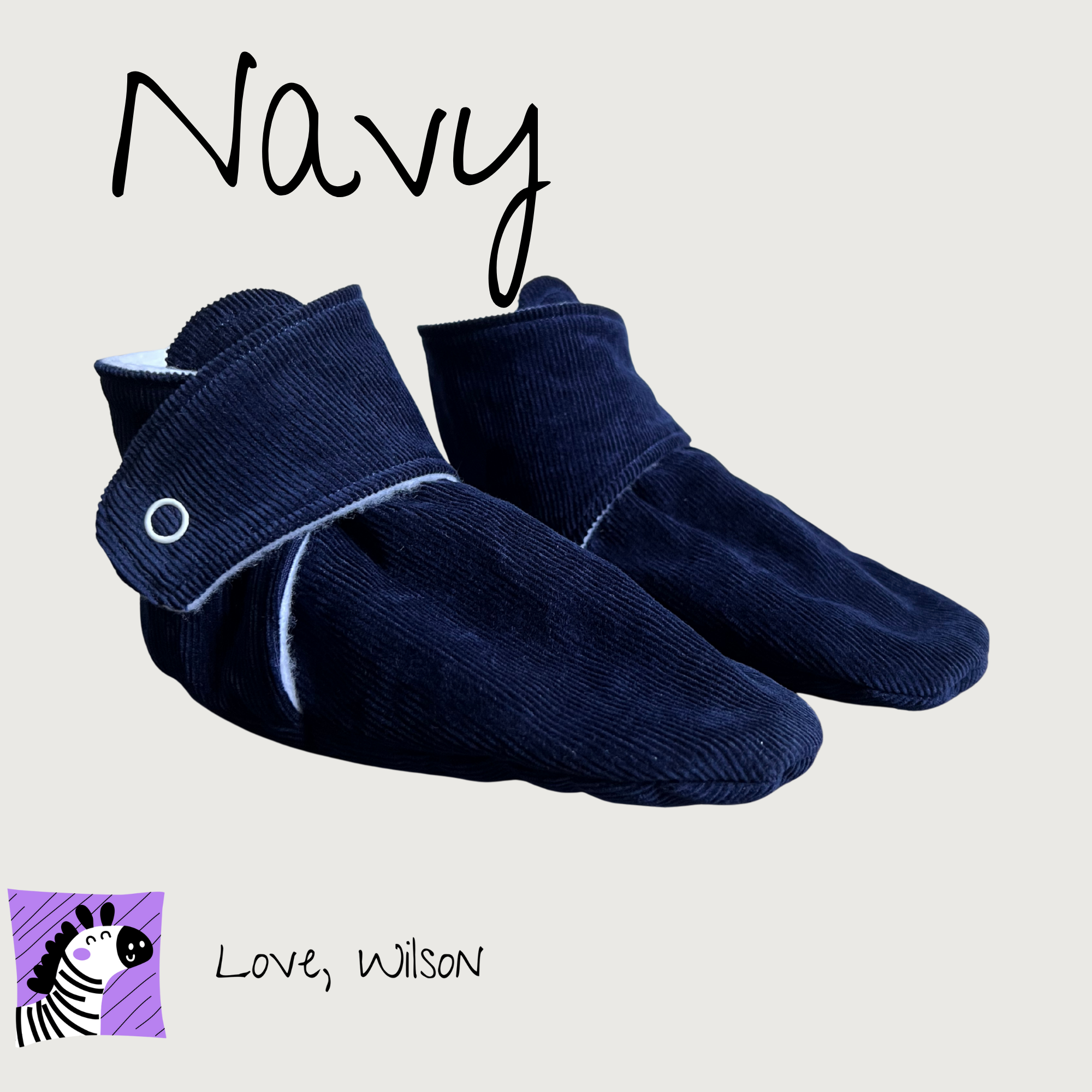 Navy Corduroy Booties - Size A-H