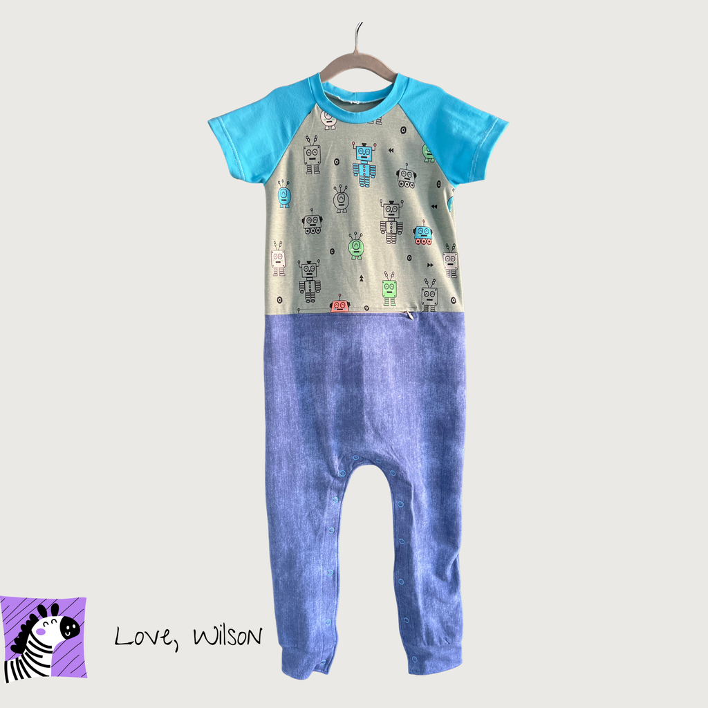 Robots - G-Tube Accessible Romper