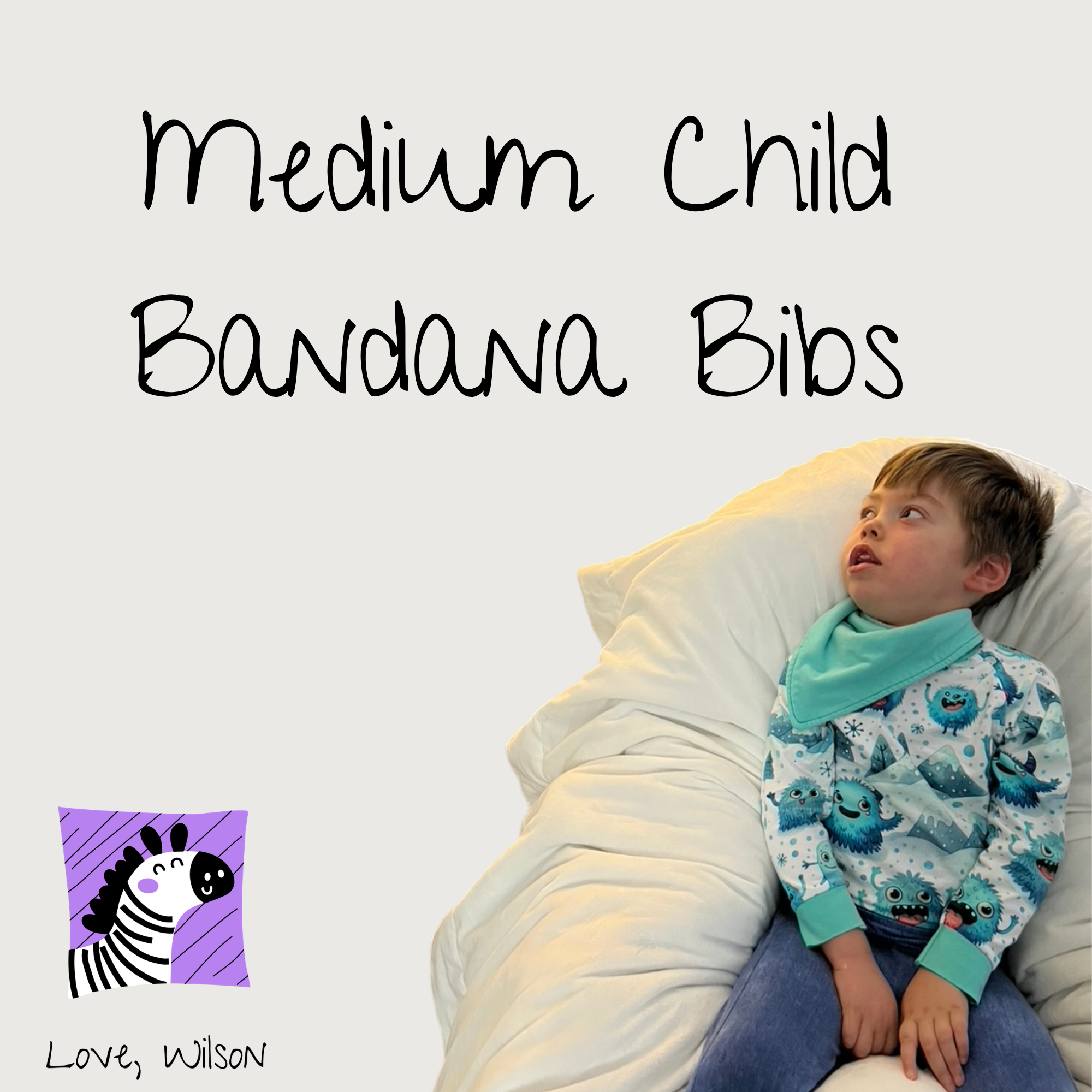 Boy Bibs | Child Size Medium (with super absorbent backing)