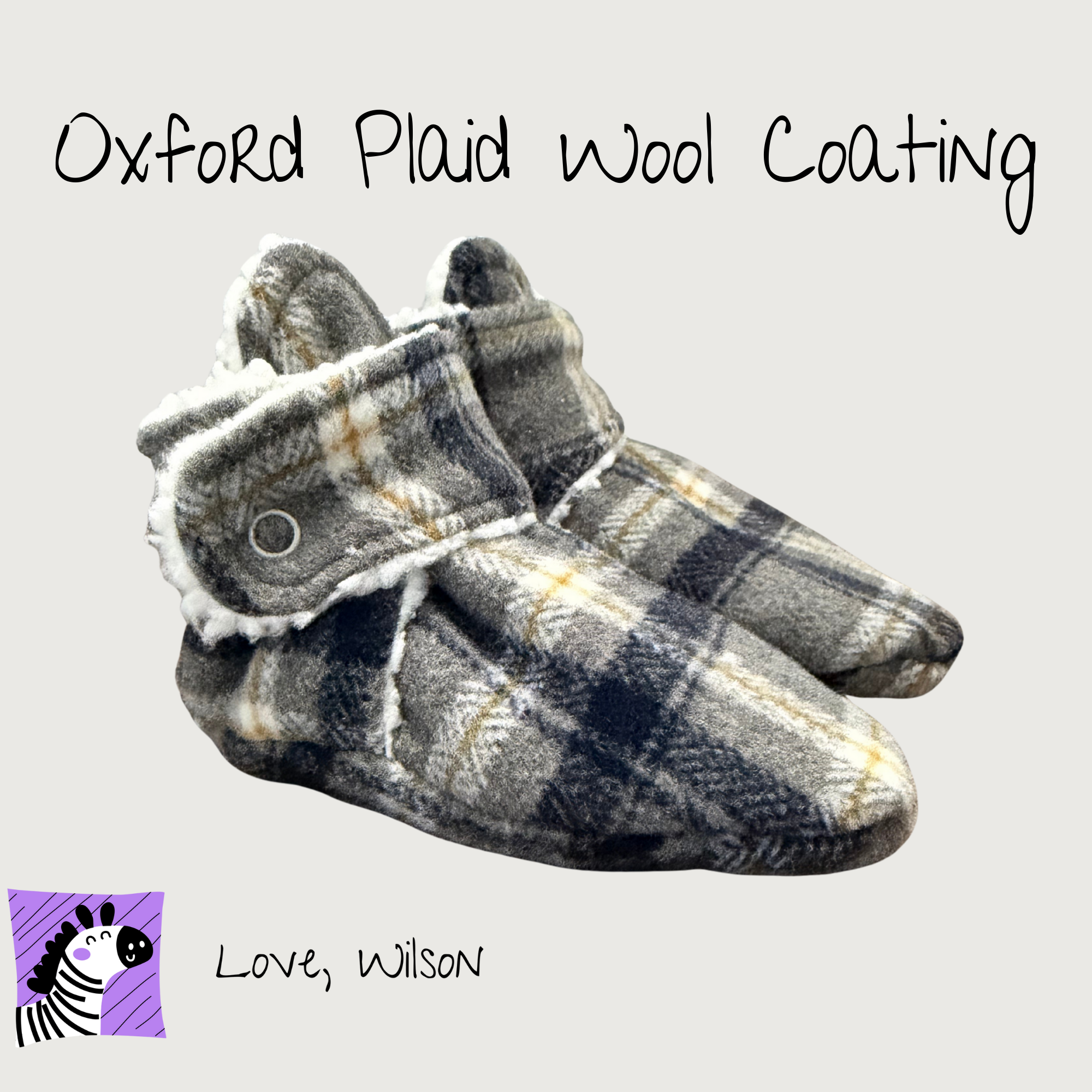 Plaid Wool Booties - Size A-H