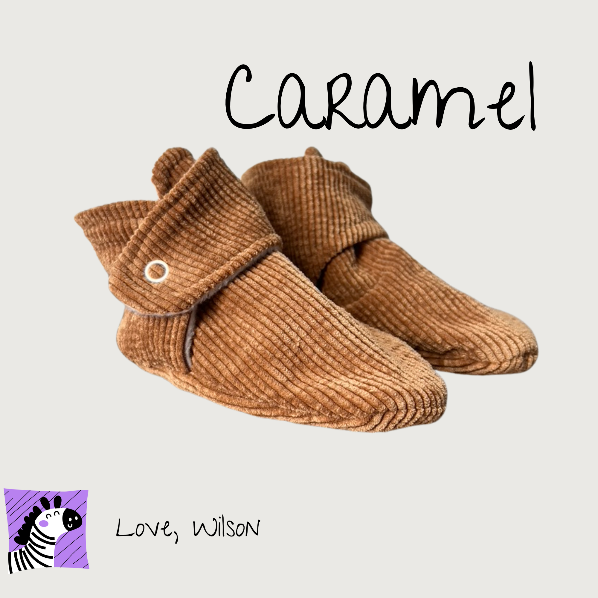 Caramel Corduroy Booties - Size A-H