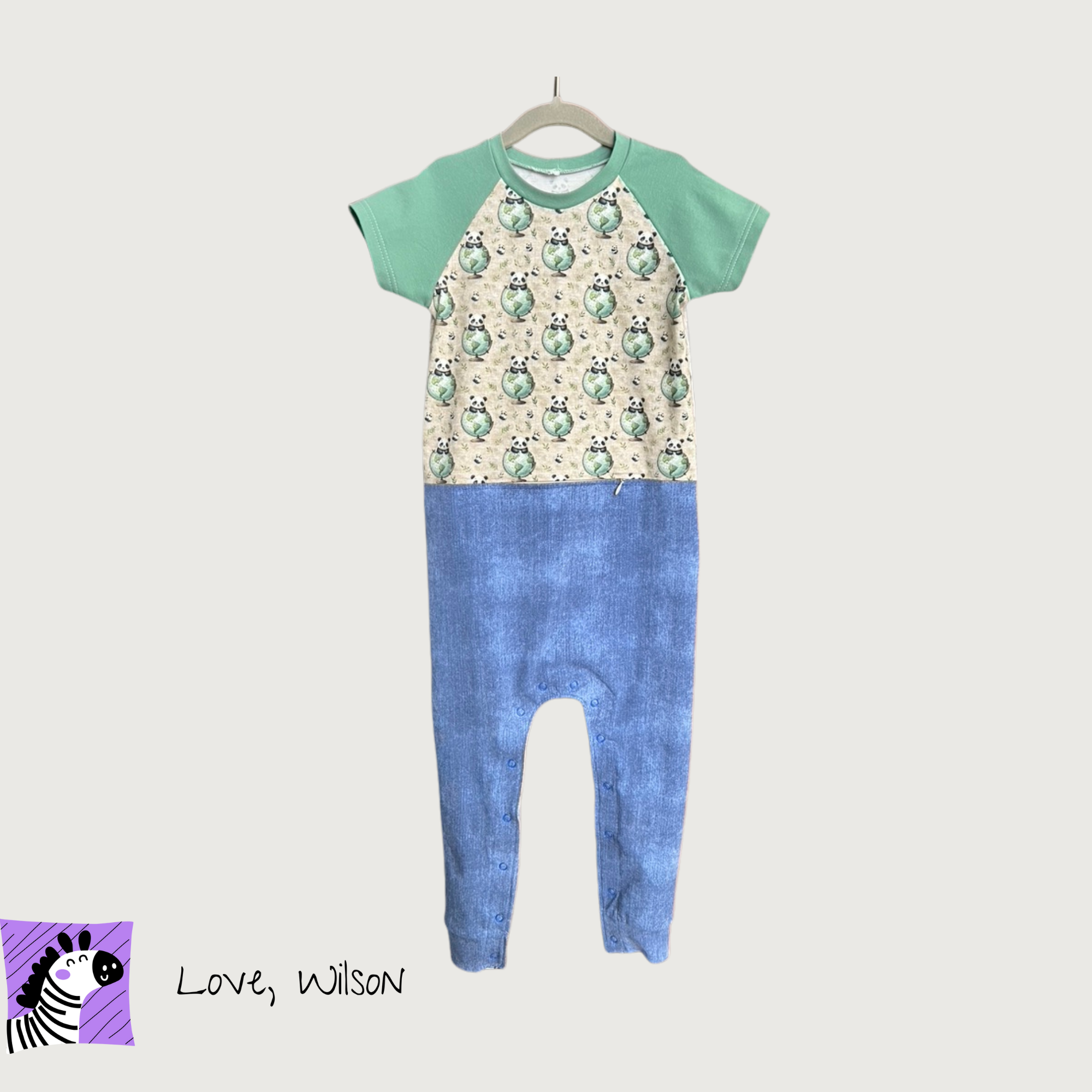 Pandas - G-Tube Accessible Romper