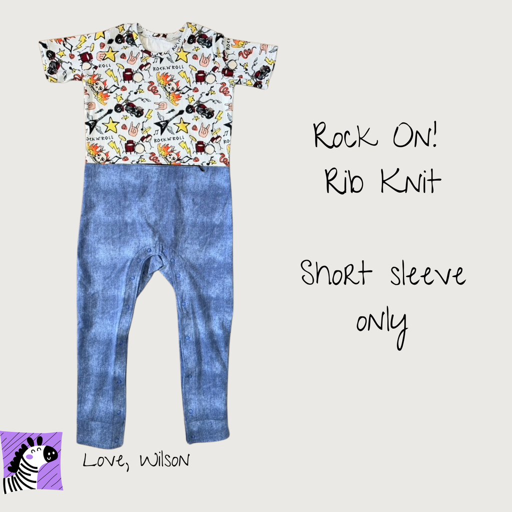 Rock on! - G-Tube Accessible Romper (Short Sleeve Only)